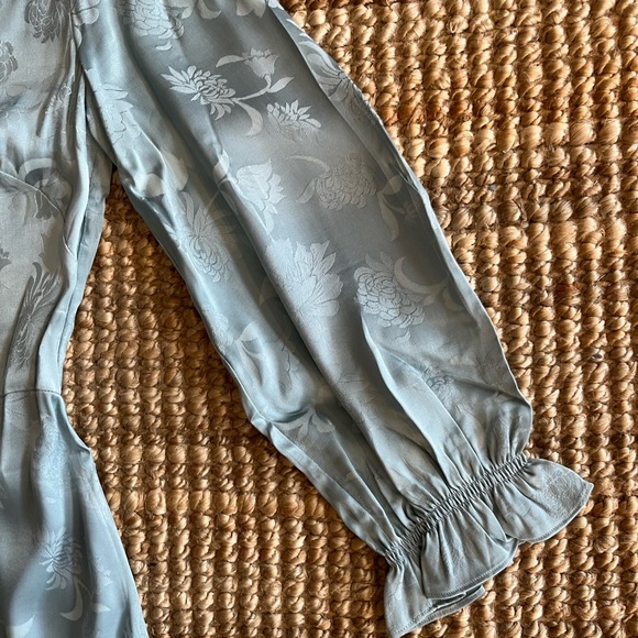 Aritzia Wilfred Floral Satin Long Sleeve Dress | Size 0 - Picture 6 of 6